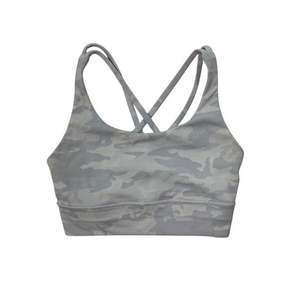 Lululemon Sports Bra Womens 6 Iron Ash Energy LongLine Strappy Unpadded Athletic - Picture 1 of 8